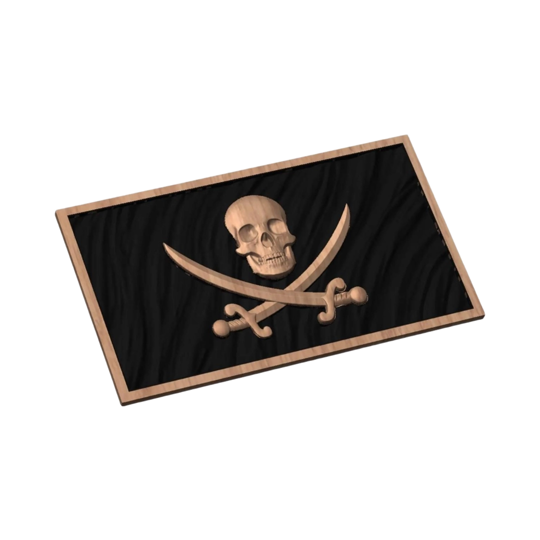 Jolly Roger Wavy Flag compatible with LightBurn and Vectric