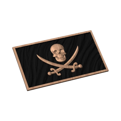 Jolly Roger Wavy Flag compatible with LightBurn and Vectric