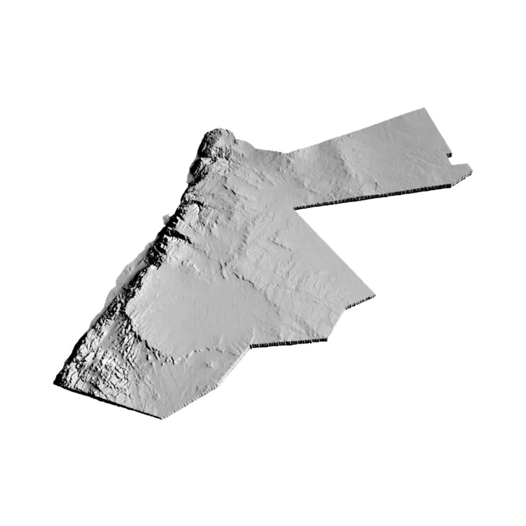 Jordan Terrain Map design preview, countries & world