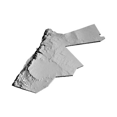 Jordan Terrain Map design preview, countries & world
