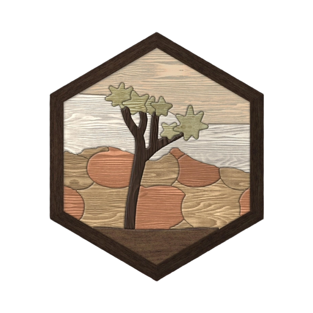 Joshua Tree Intarsia Pattern SVG file for digital crafting, LightBurn and Vectric ready