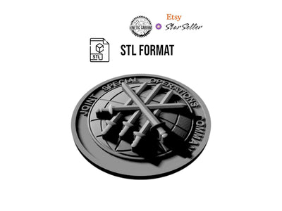 JSOC Military Patch detail view, ready for 3D printing and CNC routing