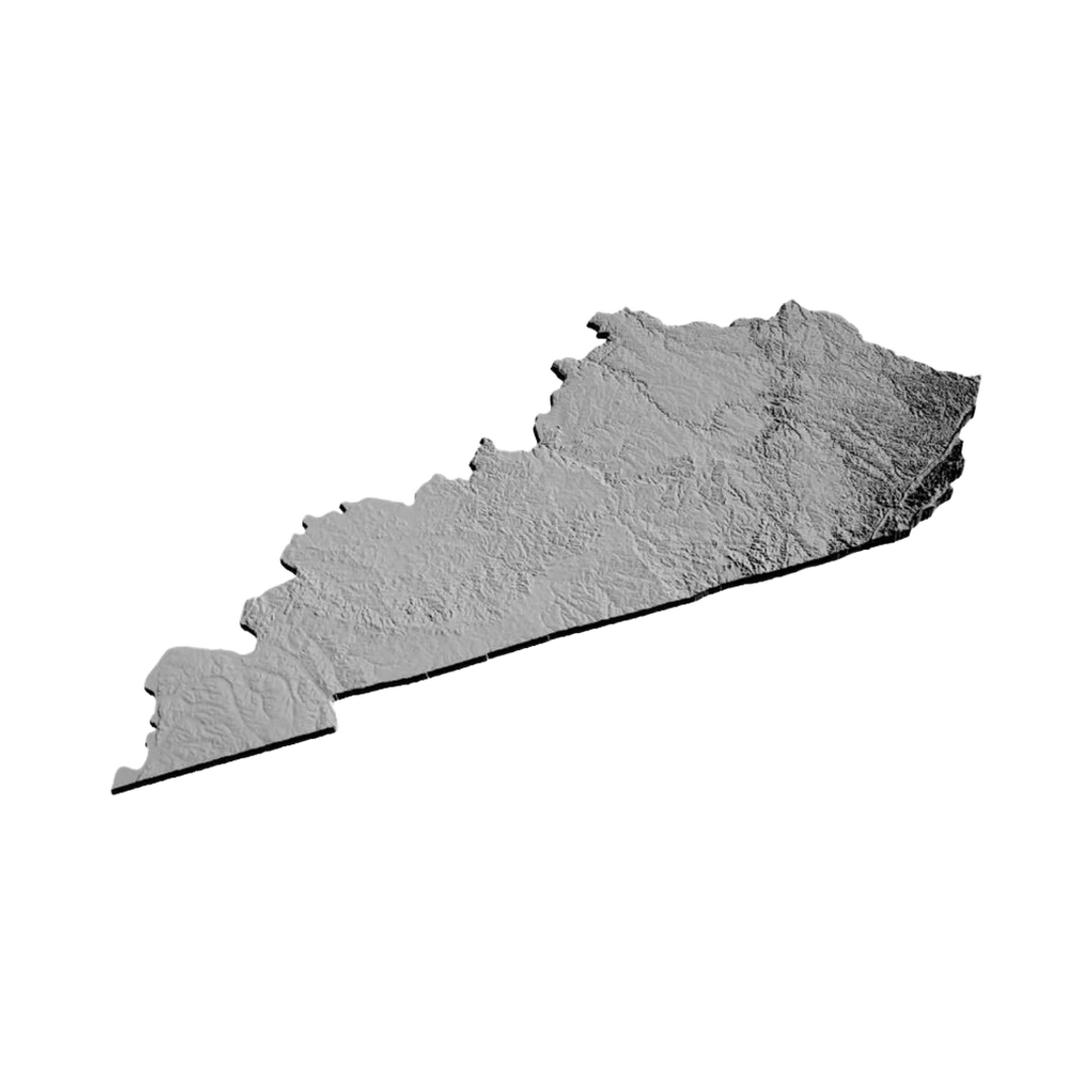 Kentucky Terrain Map design preview, countries & world