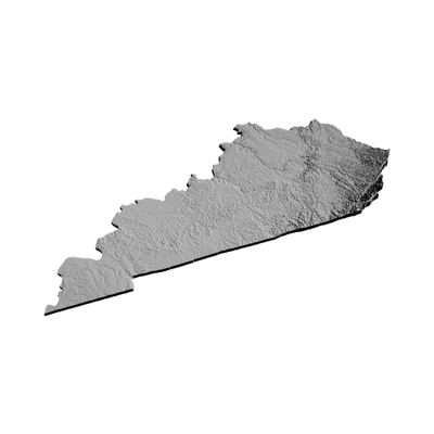 Kentucky Terrain Map design preview, countries & world