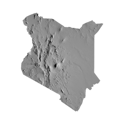 Kenya Terrain Map STL file for 3D printing and CNC routing, LightBurn and Vectric ready