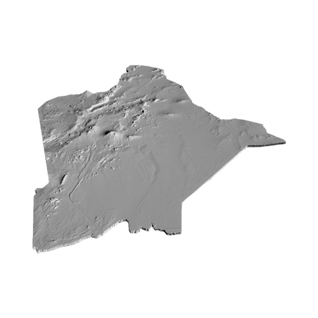 Kenya Terrain Map detail view, ready for 3D printing and CNC routing