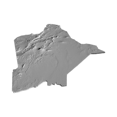 Kenya Terrain Map detail view, ready for 3D printing and CNC routing