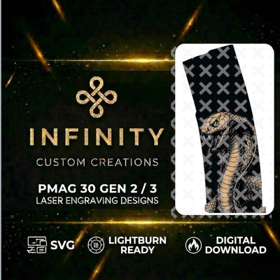 King Cobra MAG Fiber Laser Engraving Design SVG file for digital crafting, LightBurn and Vectric ready