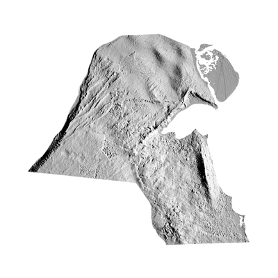 Kuwait Terrain Map STL file for 3D printing and CNC routing, LightBurn and Vectric ready