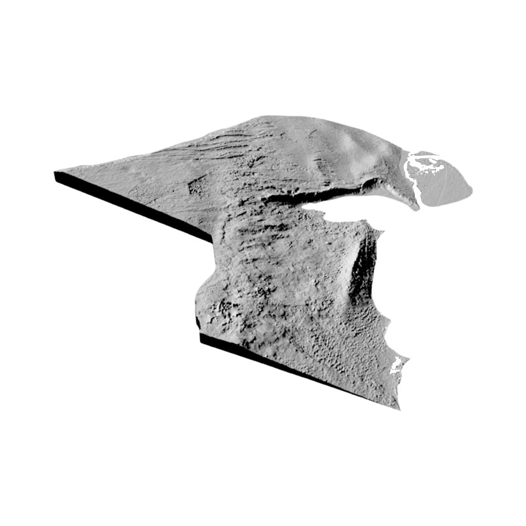 Kuwait Terrain Map detail view, ready for 3D printing and CNC routing