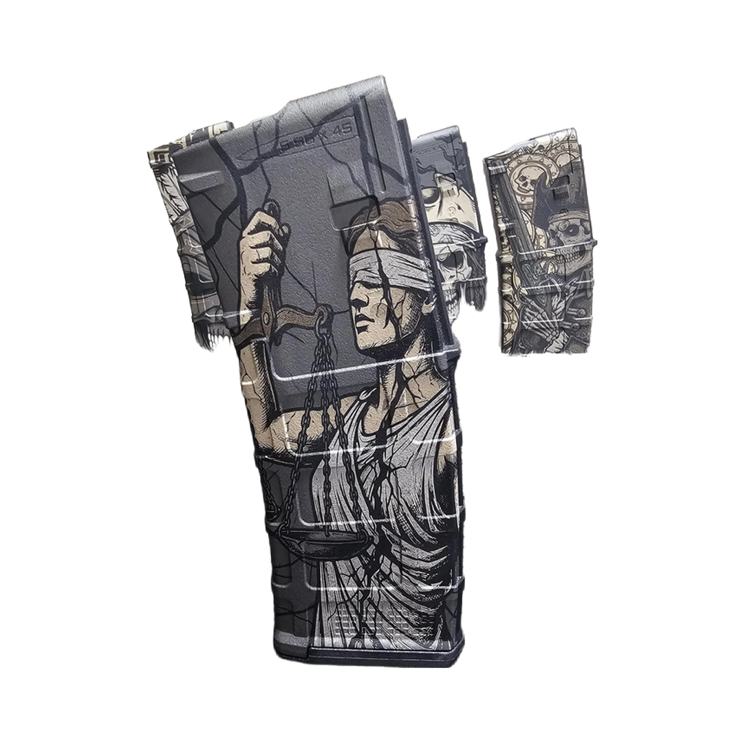 Lady Justice MAG Engraving File design preview, pmag designs