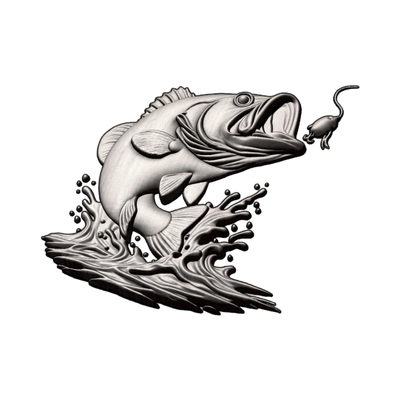 Large Mouth Bass design preview, hunting, fishing & outdoors