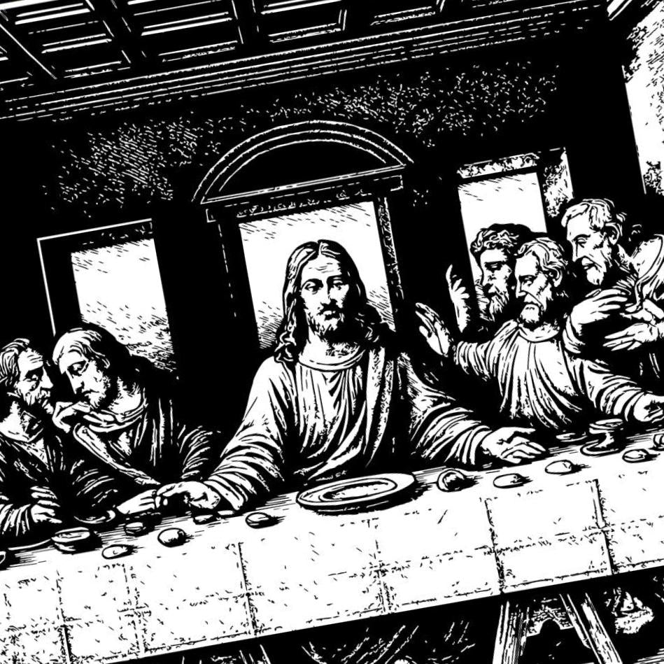 Last Supper detail view, ready for laser cutting and CNC routing