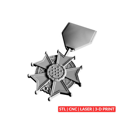 Legion of Merit detail view, ready for 3D printing and CNC routing