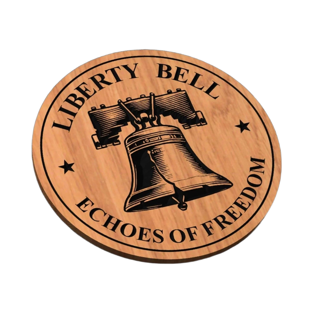 Liberty Bell SVG file for laser cutting and CNC routing, LightBurn and Vectric ready