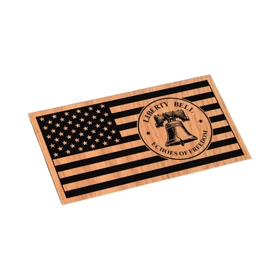 Liberty Bell Patriotic Flag SVG file for laser cutting and CNC routing, LightBurn and Vectric ready