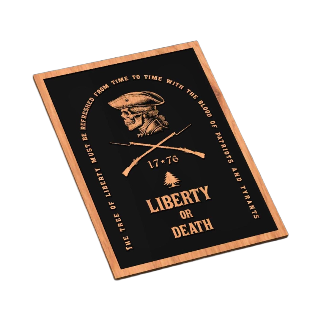 Liberty Or Death 1776 Sign SVG file for laser cutting and CNC routing, LightBurn and Vectric ready