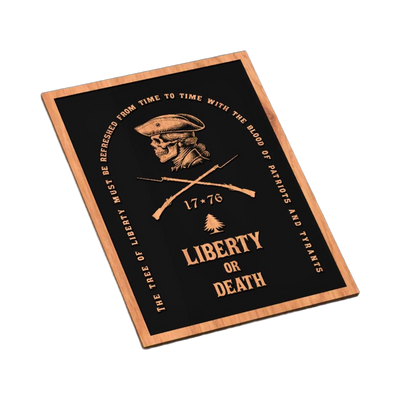 Liberty Or Death 1776 Sign SVG file for laser cutting and CNC routing, LightBurn and Vectric ready