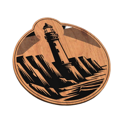 Lighthouse and Cliffs SVG file for laser cutting and CNC routing, LightBurn and Vectric ready
