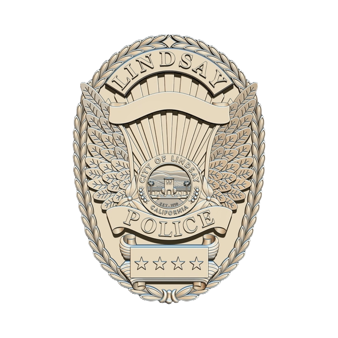 Lindsay, California Police Badge STL file for digital crafting, LightBurn and Vectric ready