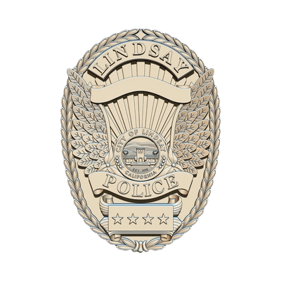 Lindsay, California Police Badge STL file for digital crafting, LightBurn and Vectric ready