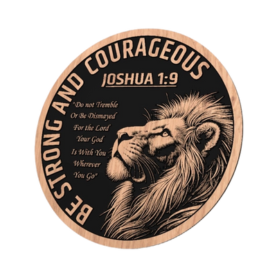 Lion Bible Verse Joshua 1:9 design preview, religious & faith