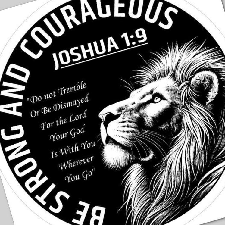 Lion Bible Verse Joshua 1:9 detail view, ready for laser cutting and CNC routing