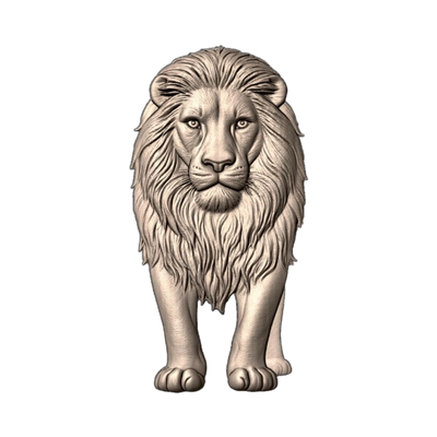 Lion File STL file for 3D printing and CNC routing, LightBurn and Vectric ready