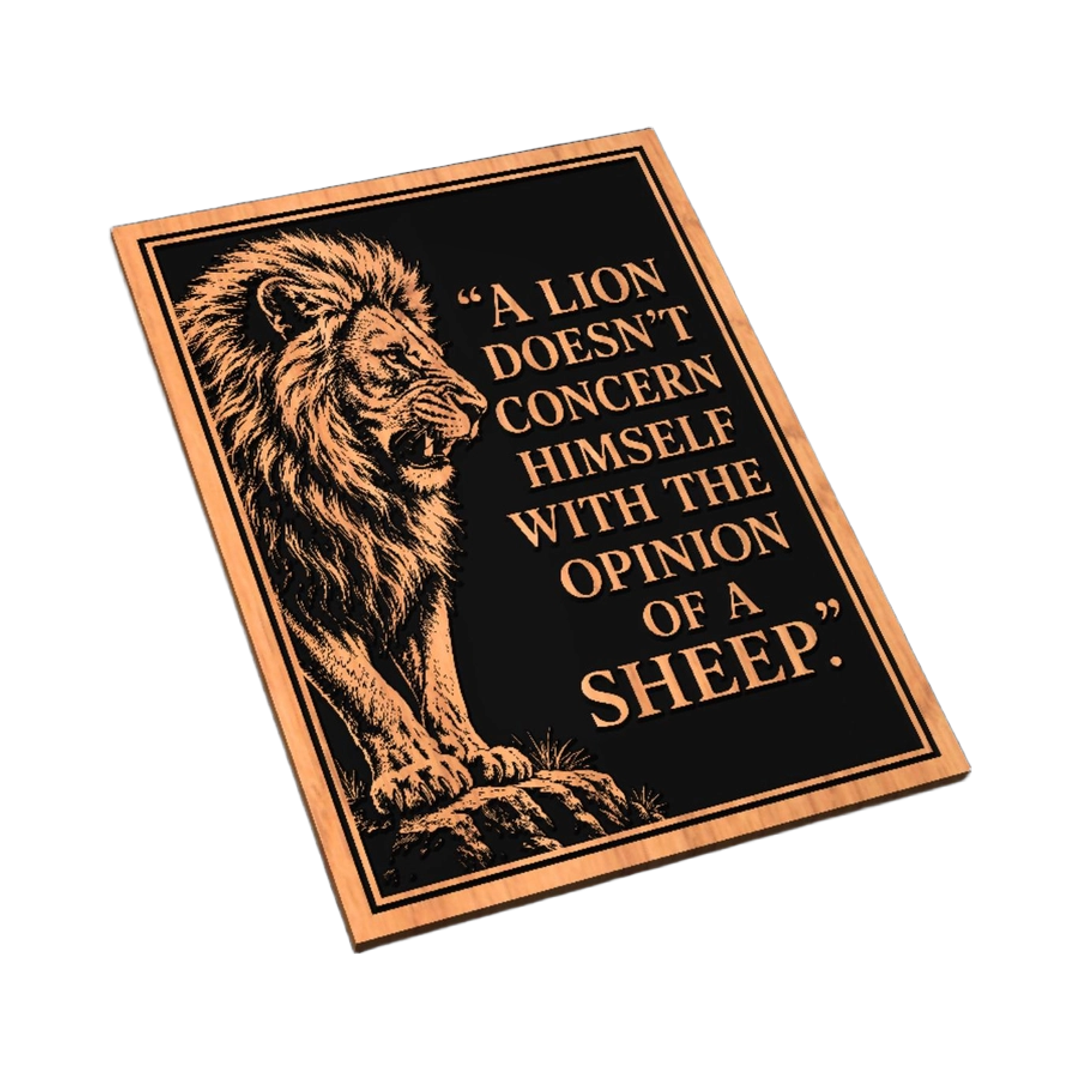 Lion Sheep Quote SVG file for digital crafting, LightBurn and Vectric ready