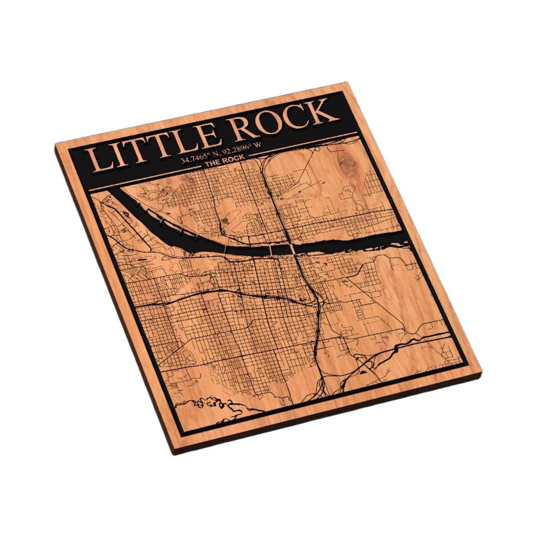 Little Rock, Arkansas City Map SVG file for laser cutting and CNC routing, LightBurn and Vectric ready