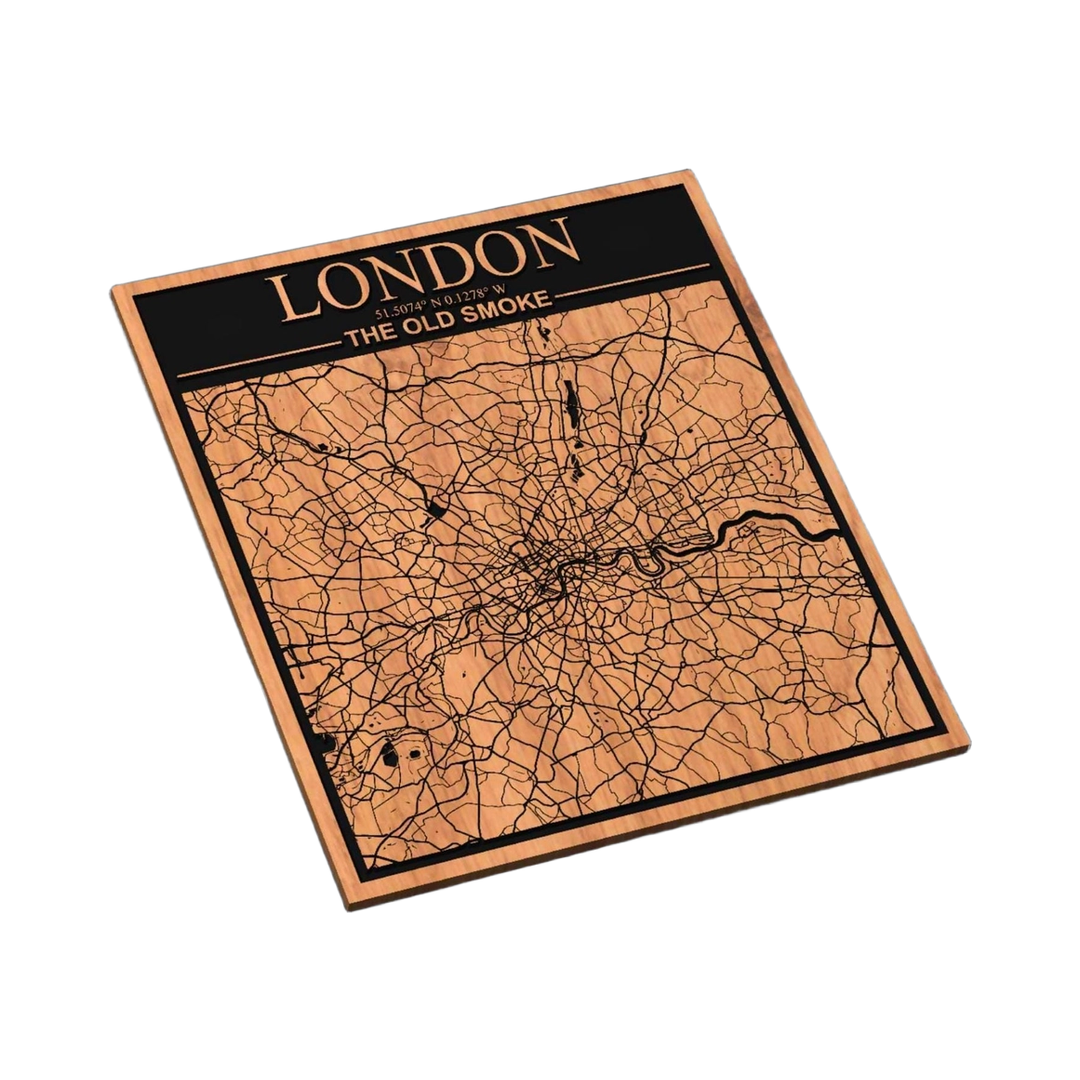 London England City Map SVG file for laser cutting and CNC routing, LightBurn and Vectric ready