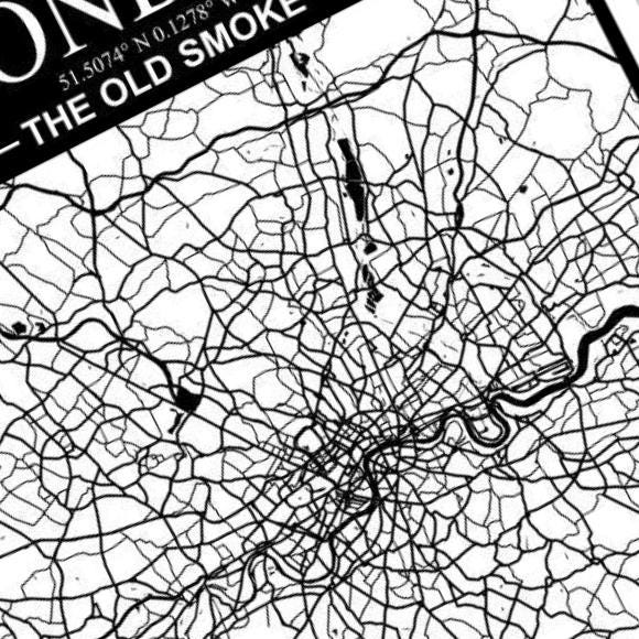 London England City Map detail view, ready for laser cutting and CNC routing