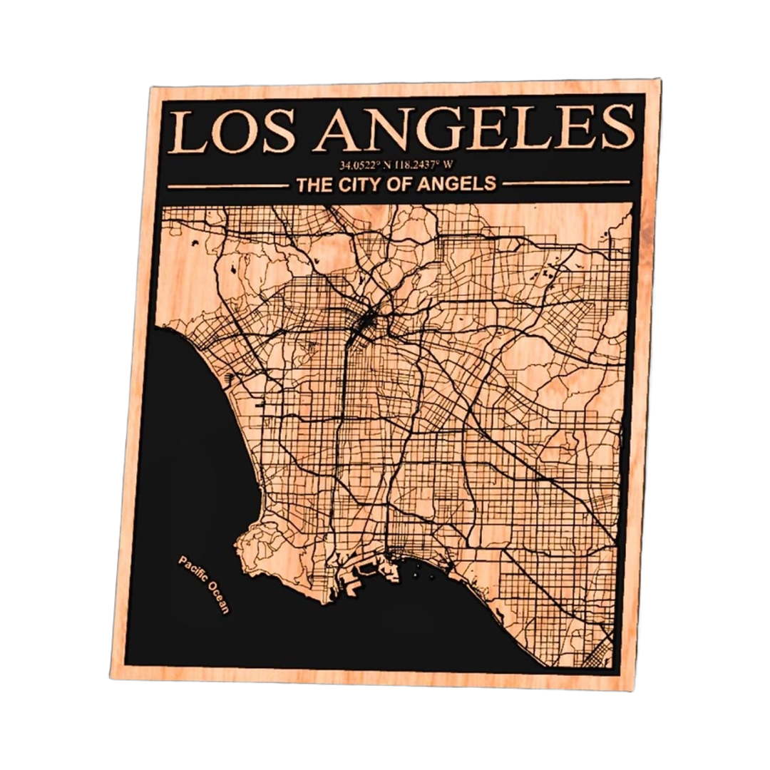 Los Angeles, California City Map design preview, us states