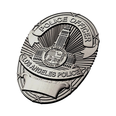 Los Angeles Police Badge detail view, ready for 3D printing and CNC routing