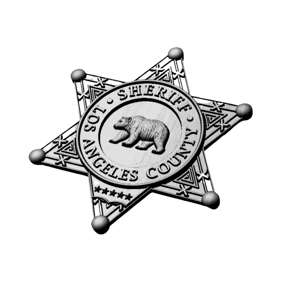 Los Angeles Sheriff Badge detail view, ready for 3D printing and CNC routing