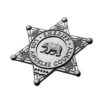 Los Angeles Sheriff Badge detail view, ready for 3D printing and CNC routing