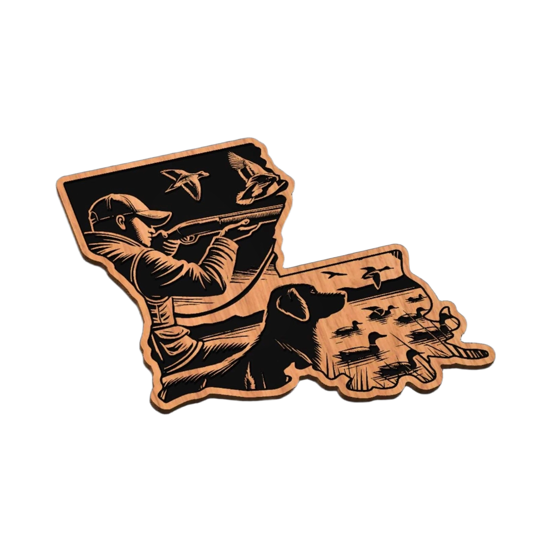 Louisiana Duck Hunting SVG file for laser cutting and CNC routing, LightBurn and Vectric ready
