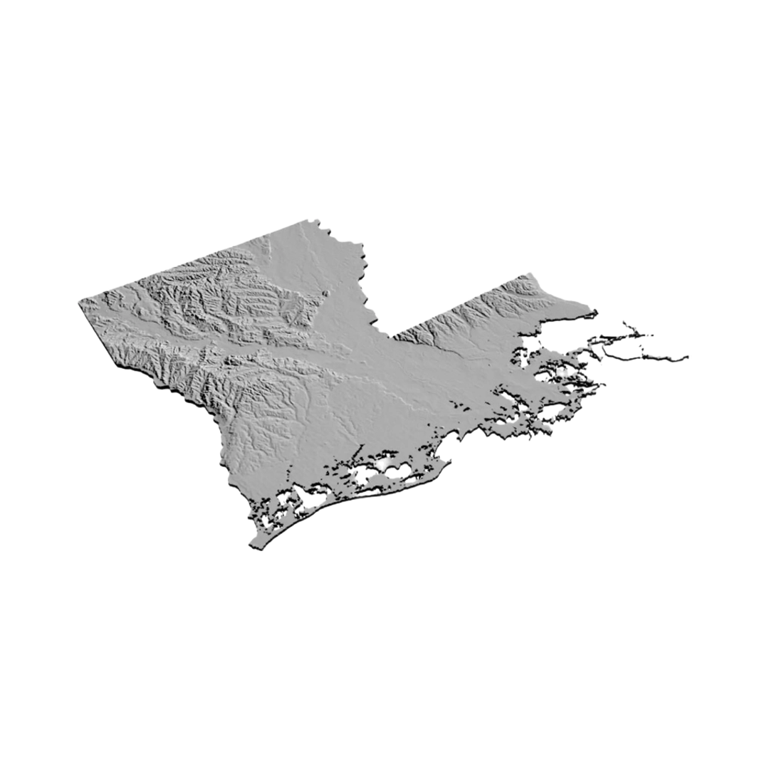 Louisiana Terrain Map design preview, countries & world