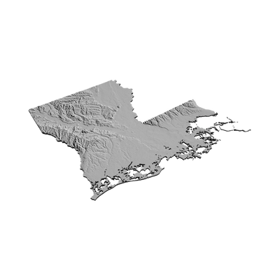 Louisiana Terrain Map design preview, countries & world