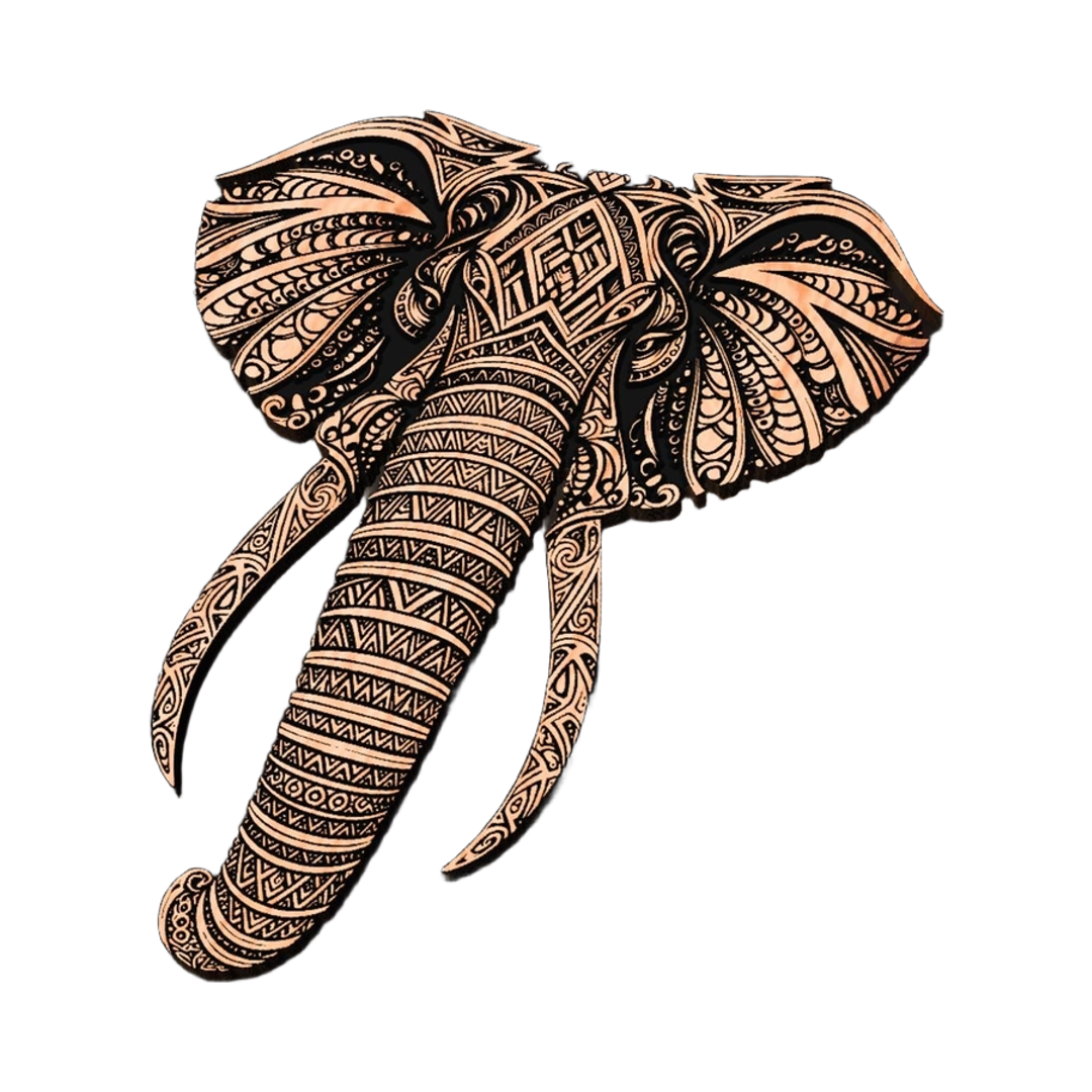 Madala Elephant Mandala Design detail view, ready for digital crafting