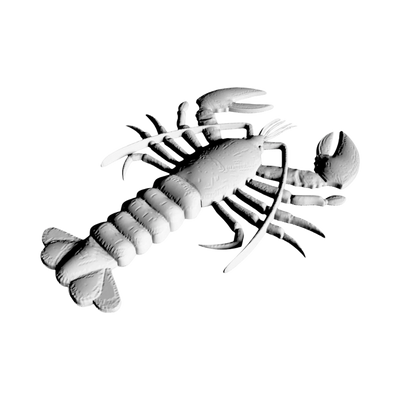 Maine Lobster detail view, ready for 3D printing and CNC routing