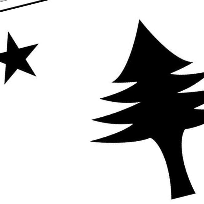 Maine State Flag (Vintage) detail view, ready for laser cutting and CNC routing