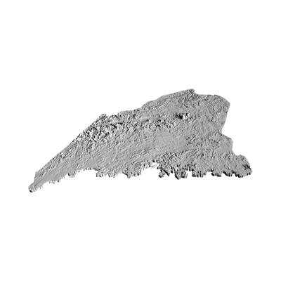 Maine Terrain Map detail view, ready for 3D printing and CNC routing
