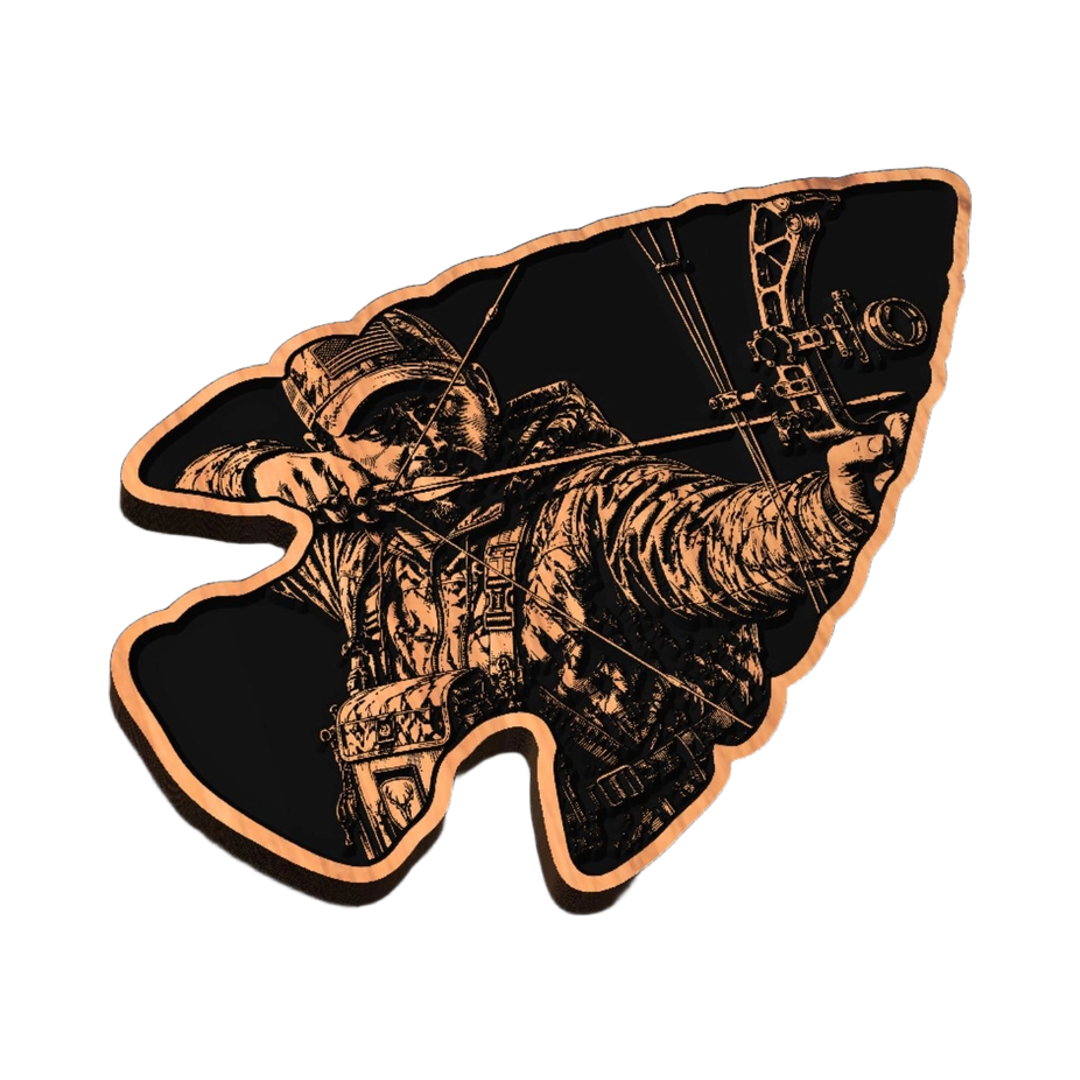 Male Hunter Arrowhead design preview, hunting, fishing & outdoors