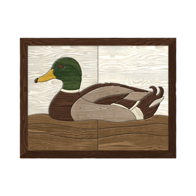 Mallard Drake Intarsia Pattern SVG file for digital crafting, LightBurn and Vectric ready