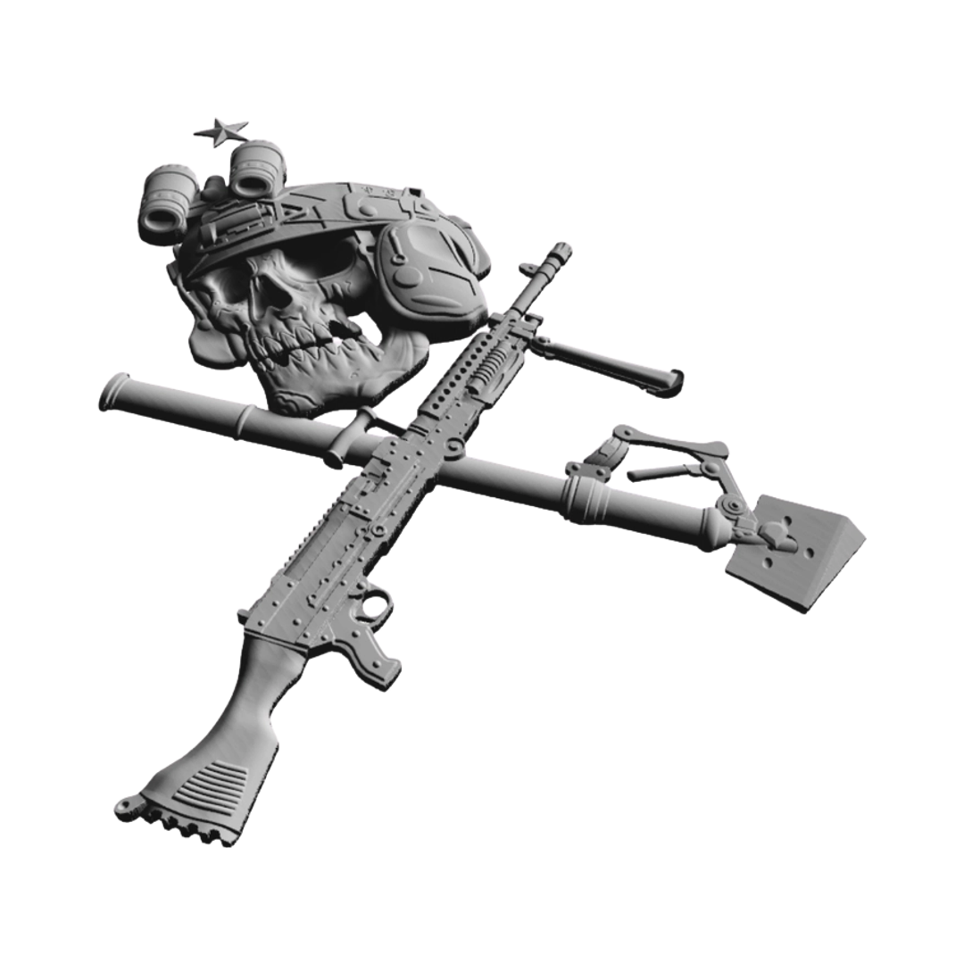 Marine Combat Skull design preview, skulls & skeletons