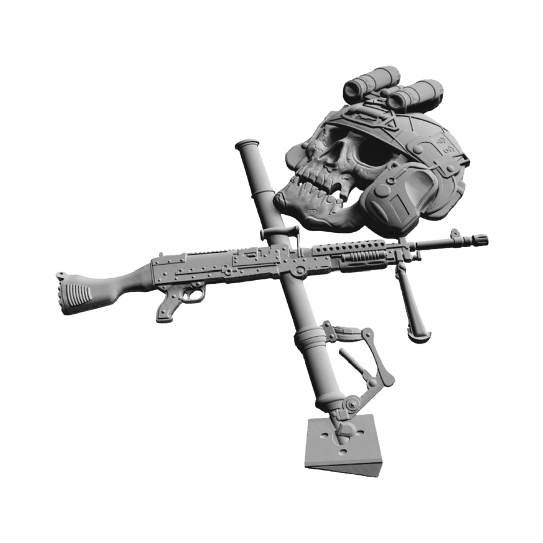 Marine Combat Skull detail view, ready for digital crafting