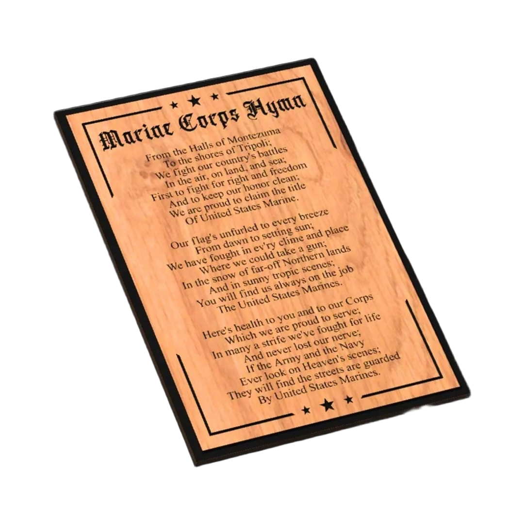 Marine Corps Hymn SVG file for laser cutting and CNC routing, LightBurn and Vectric ready