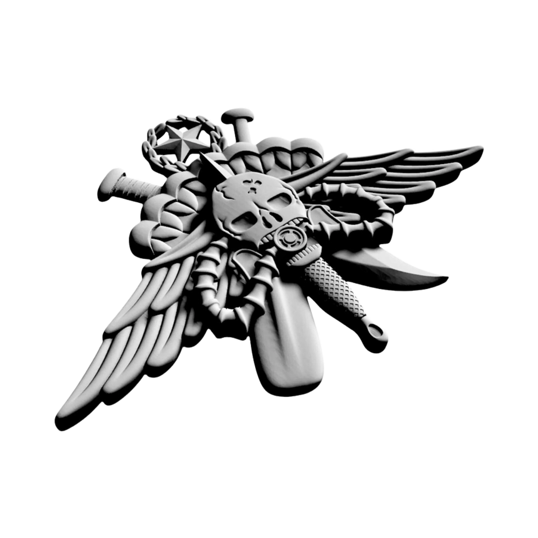 Marine Special Operations Force Recon detail view, ready for 3D printing and CNC routing