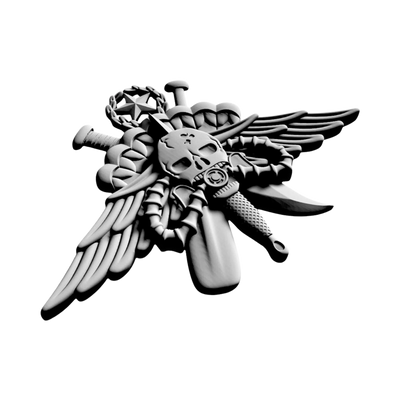 Marine Special Operations Force Recon detail view, ready for 3D printing and CNC routing